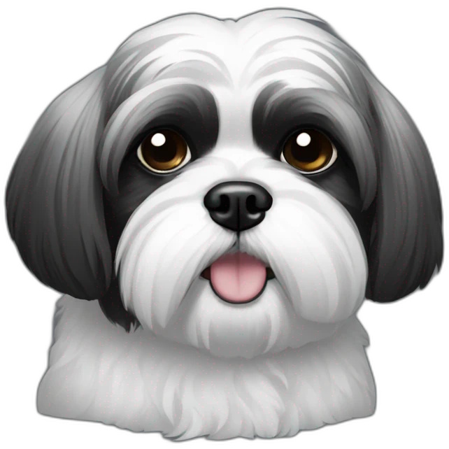 shihtzu black and white emoji