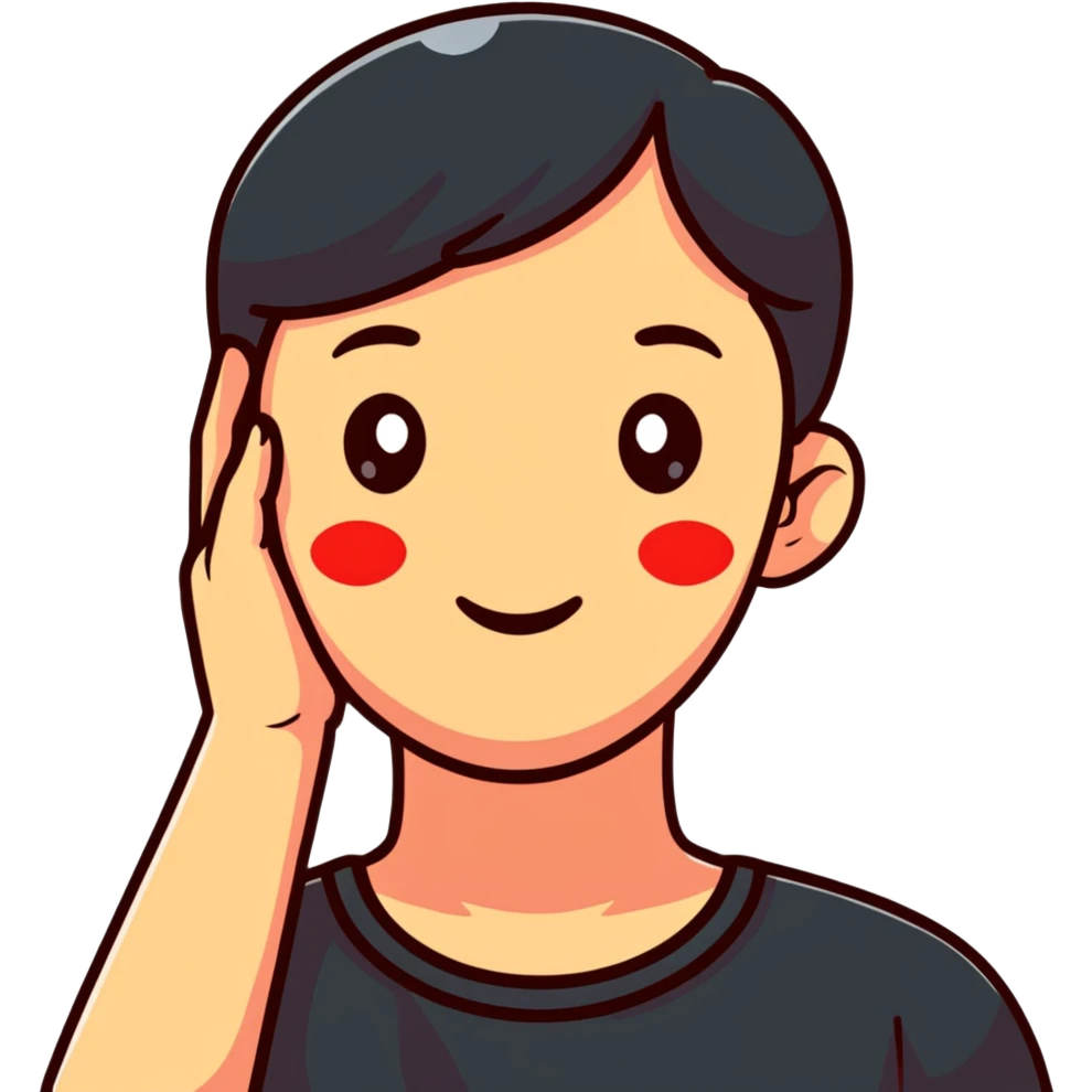 person looking embarrassed, cheeks red, hand behind head emoji