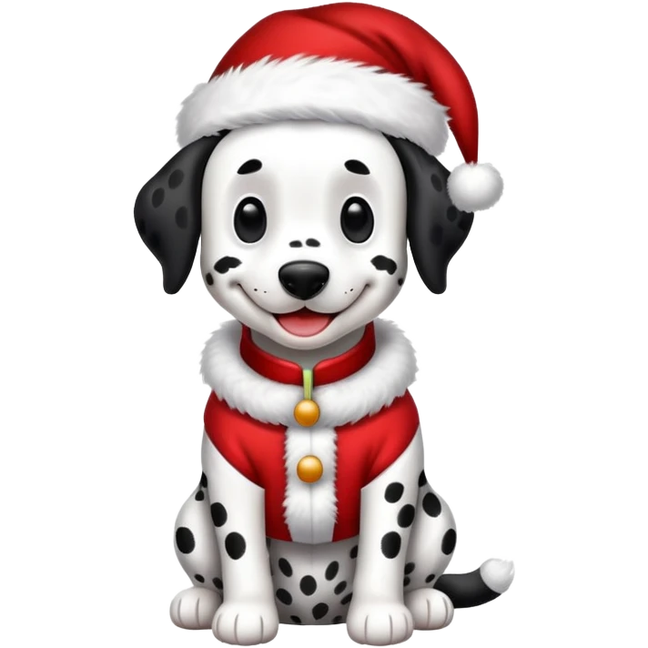 Dalmatian wearing Santa Claus costume  emoji