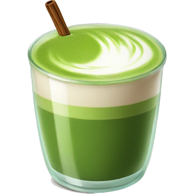 matcha latte without a face in a glass cup emoji