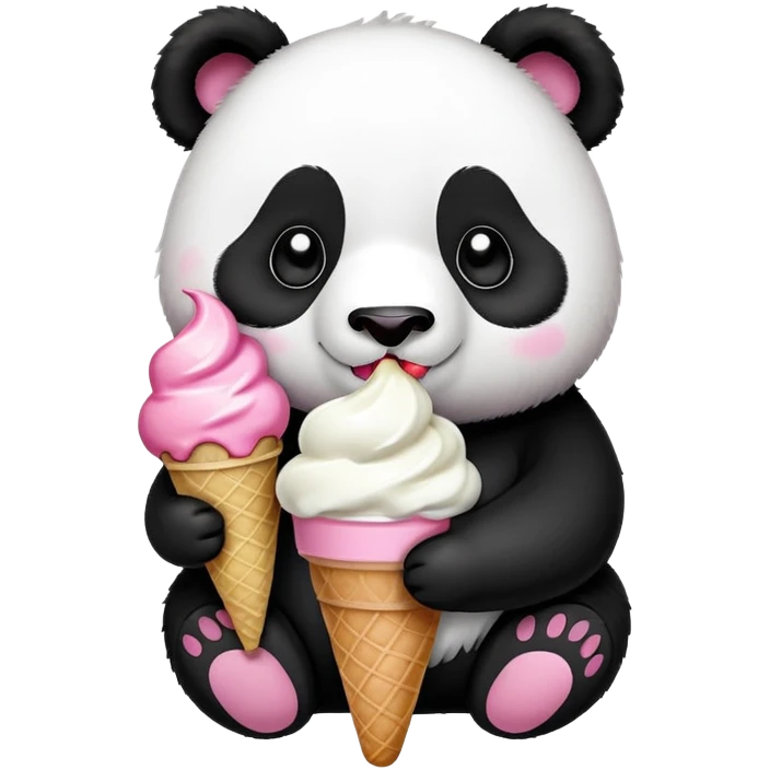 Panda eating ice cream emoji