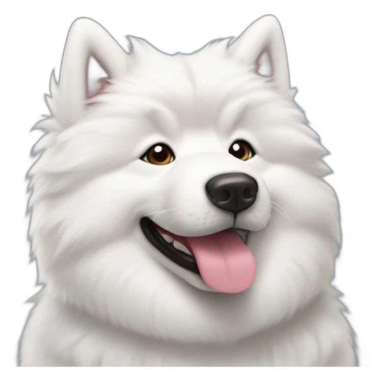 Samoyed with tongue out emoji
