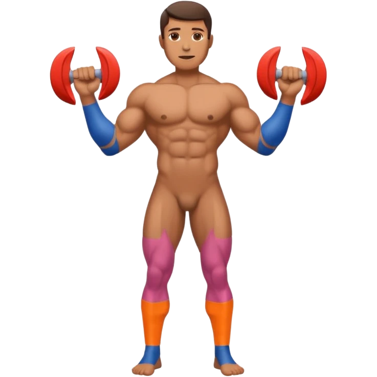 Naked man with penis between legs emoji