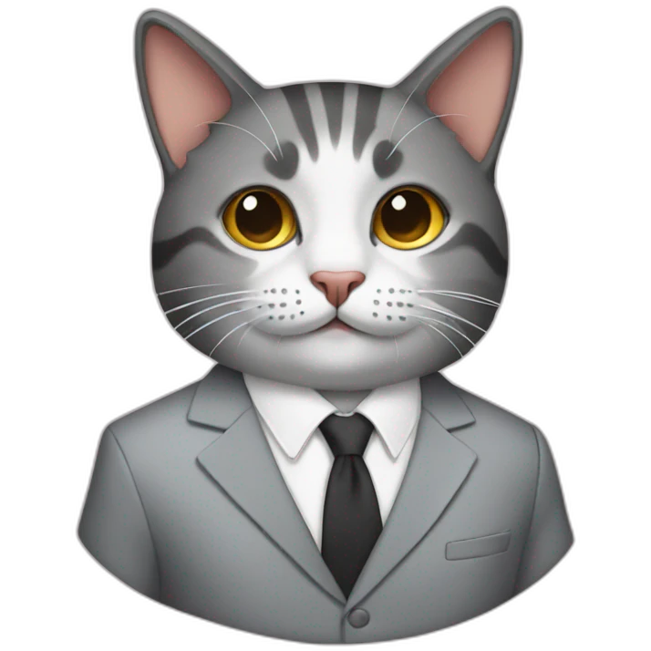 Cat with a suit emoji