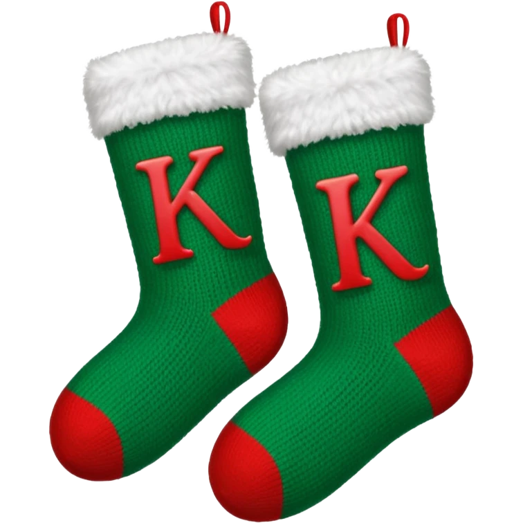 christmas socks with K emoji
