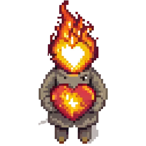 devils plaything with fire in heart emoji