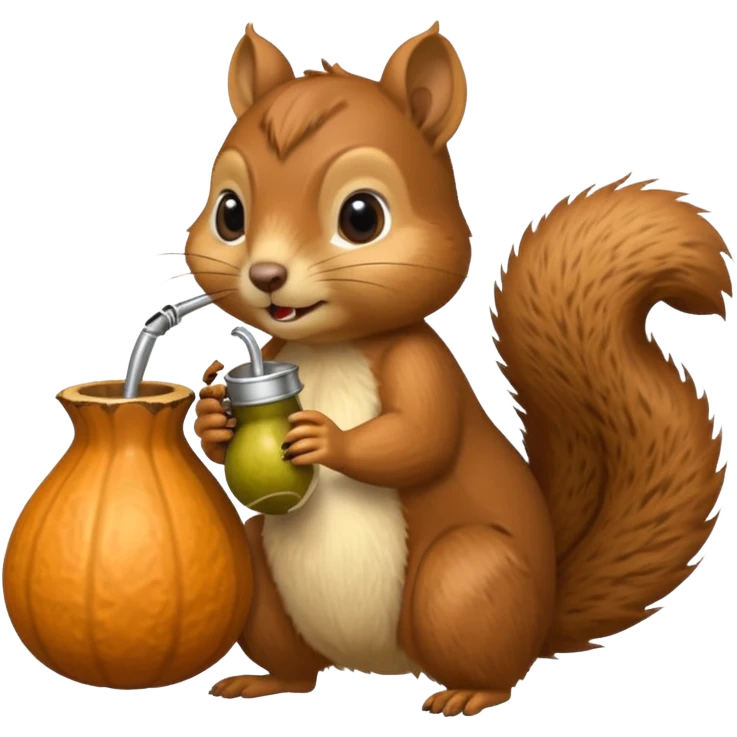 Ardilla tomando mate, que es como un vaso con una bombilla, asi: 🧉 emoji