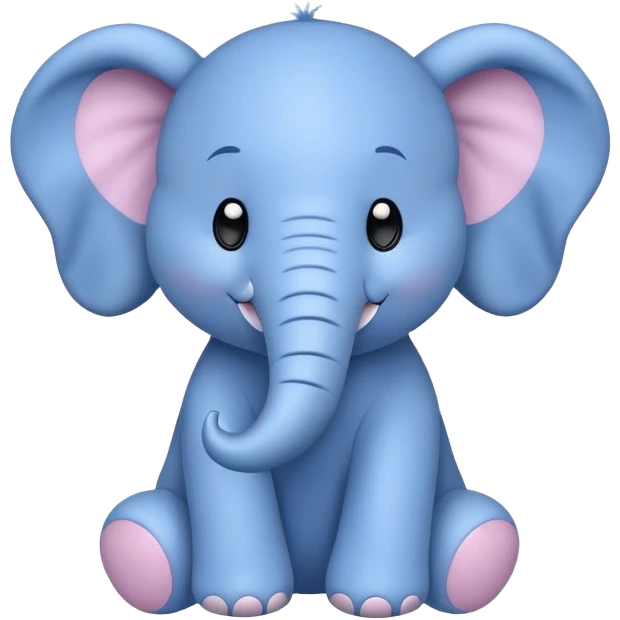 Cuddly soft toy blue elephant emoji