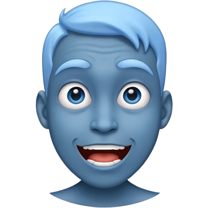 stupid blue face emoji