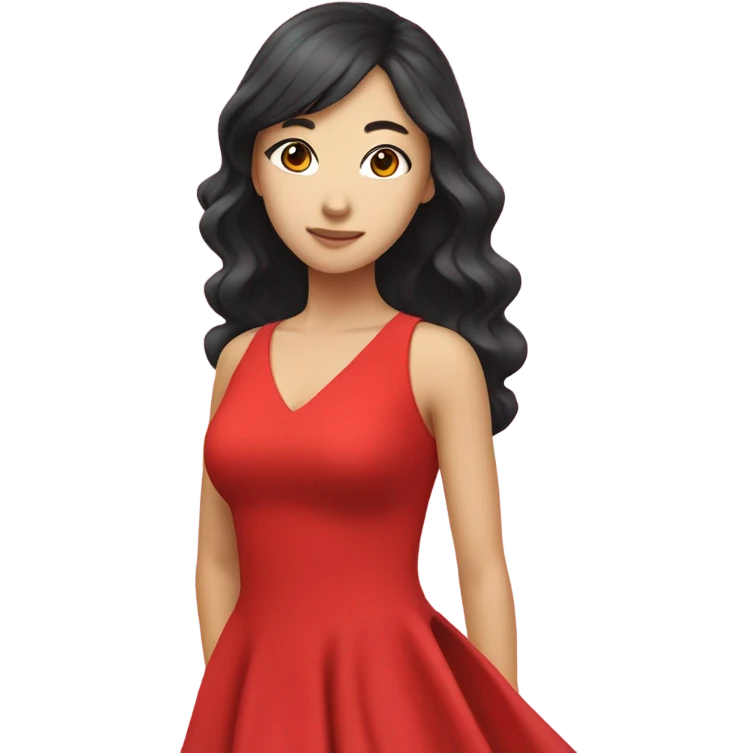 karina asian kpop girl wear red dress emoji