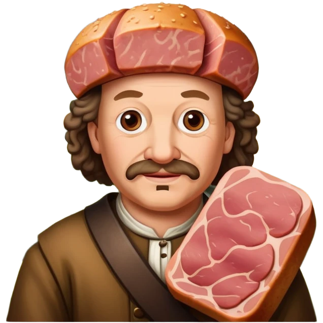 Rembrandt style spam meat countryside landscape  emoji