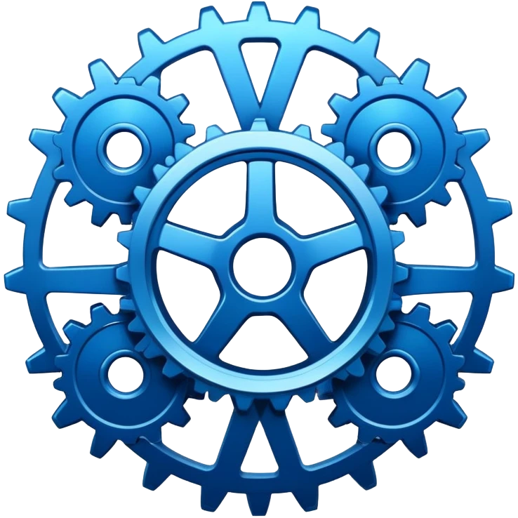 gear icon with interconnected nodes forming a workflow pattern emoji
