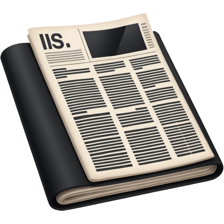 all-black newspaper emoji