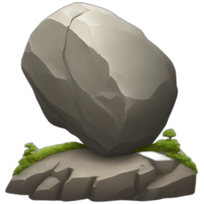 Sisyphus roll a boulder up a hill emoji