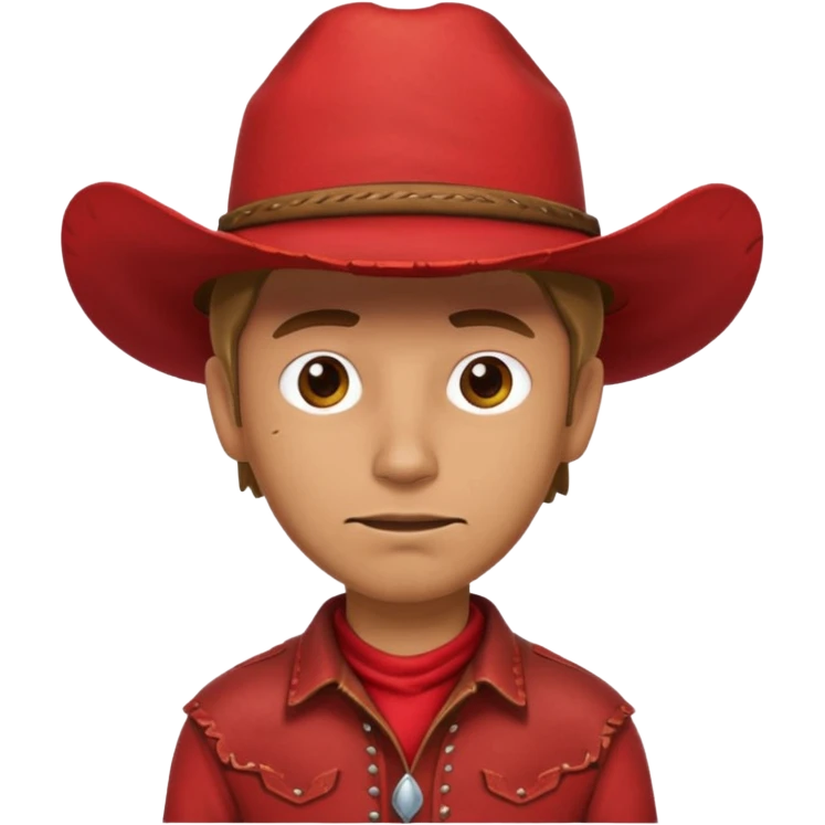 red with red cowboy emoji