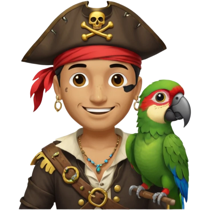 pirate and parrot emoji