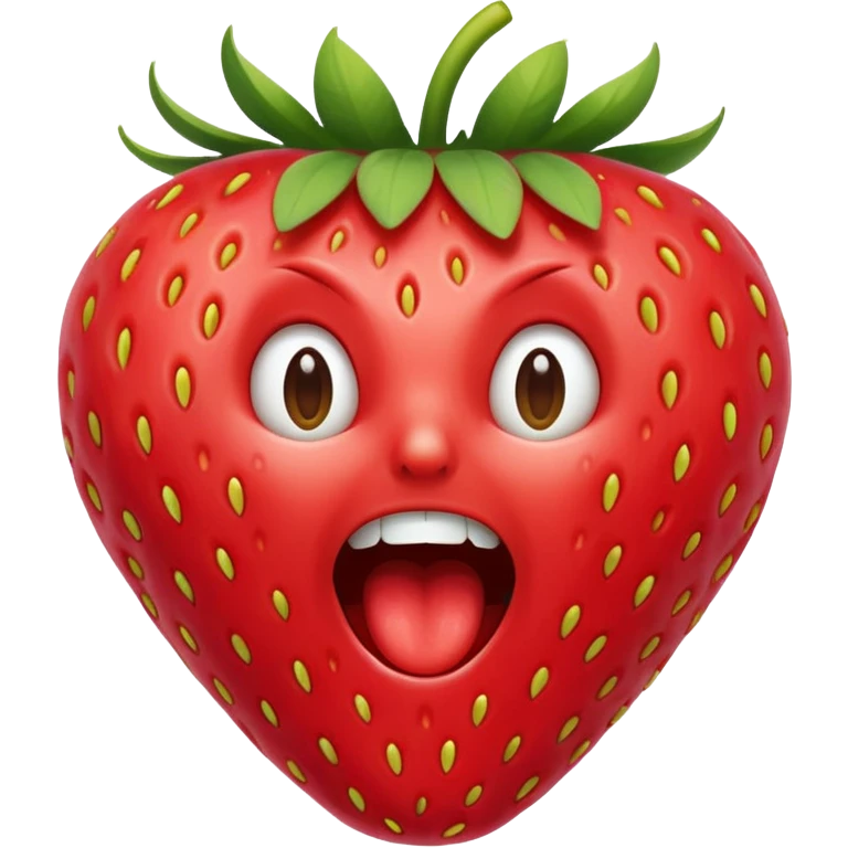Yelling strawberry  emoji
