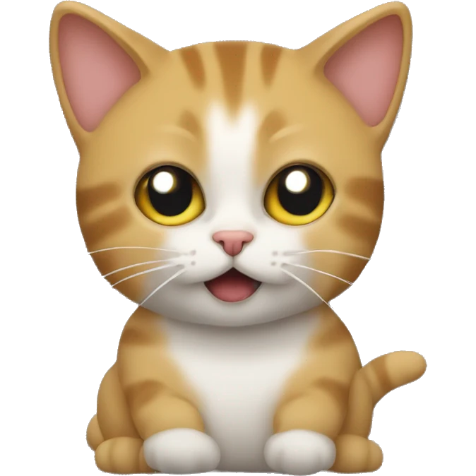 Un chat qui fait pipi sur un tapis emoji