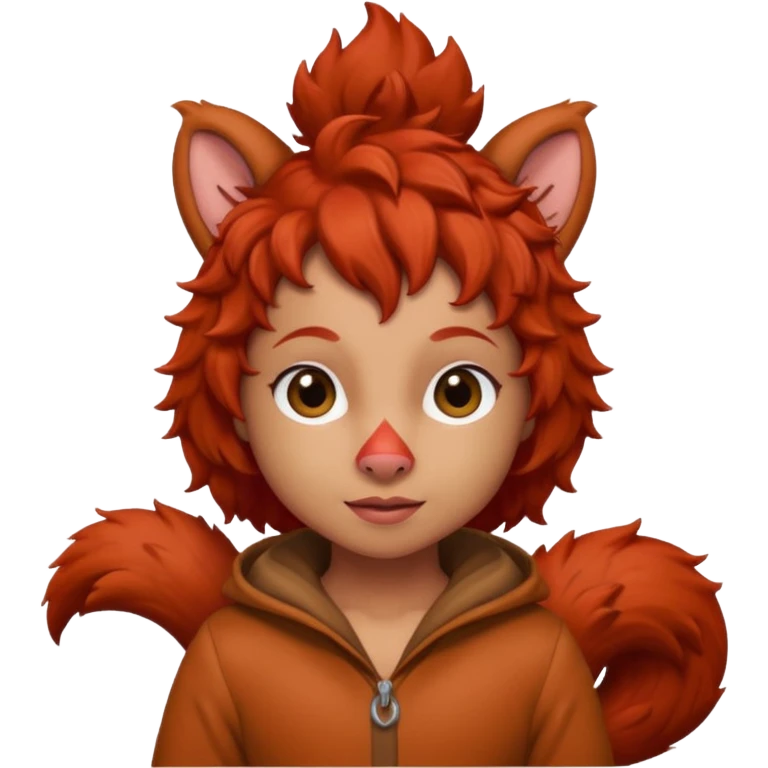 I would like a red feminine squirrel pack, bonus points if you can incorporate red curly hair emoji