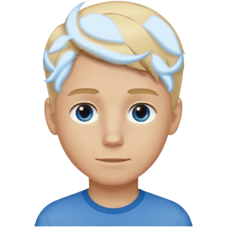 boy with blonde hair, blue eyes and brown shirt emoji