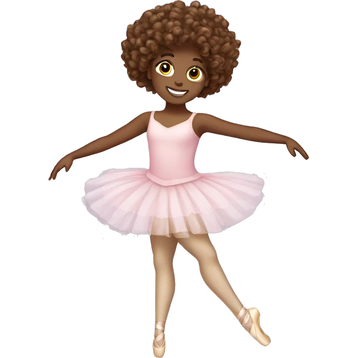 Curly brown hair ballerina  emoji
