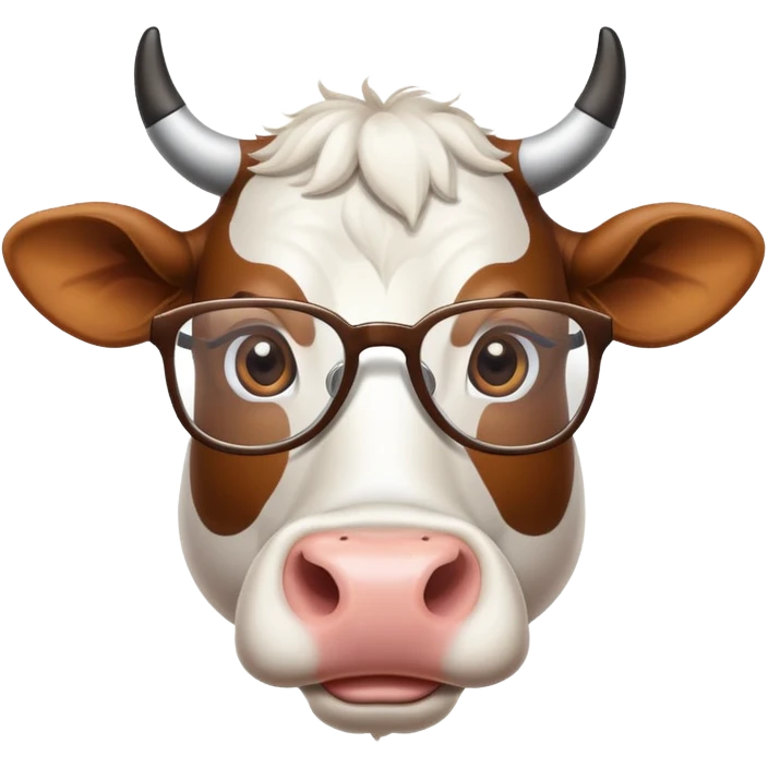 cow wearing glasses emoji