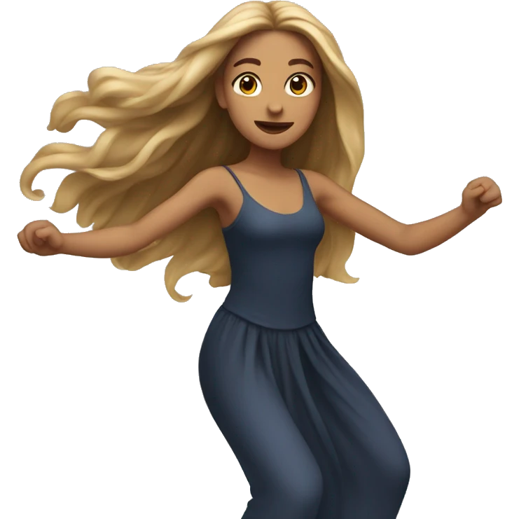 Woman with long hair dancing emoji