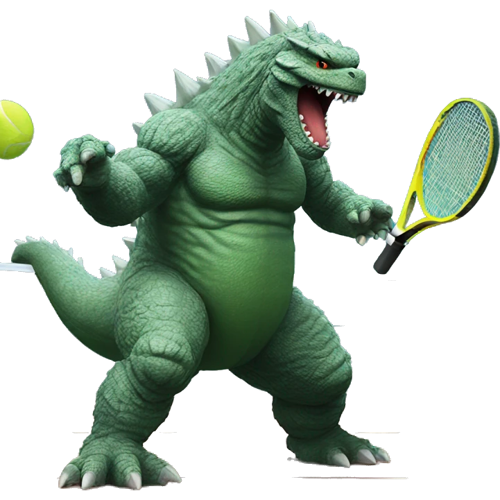 Godzilla playing tennis  emoji