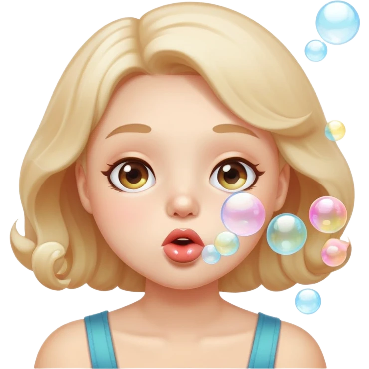 face blowing bubbles, cheeks puffed out emoji