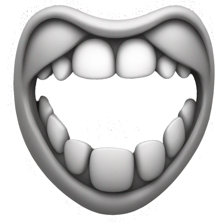Horror mouth in monochrome emoji