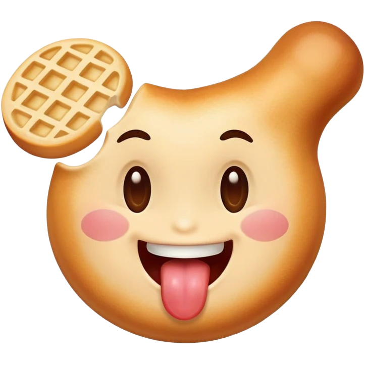 happy face with small tongue out tasting delicious food emoji