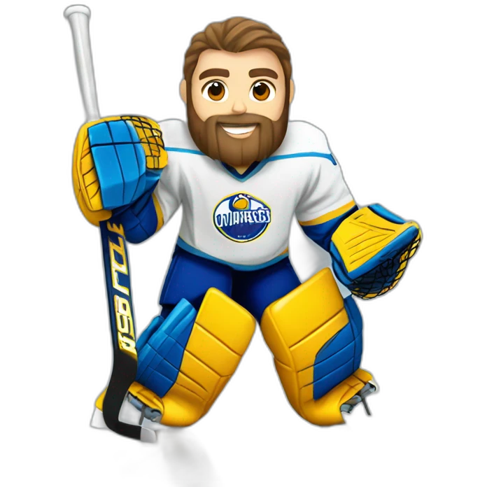 Bearded ice hockey goalie emoji