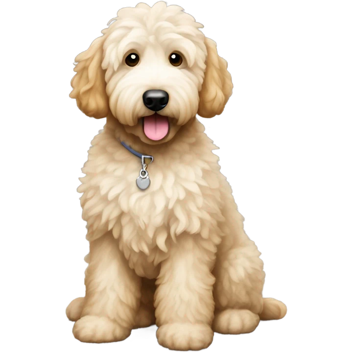 Goldendoodle with white muzzle  emoji