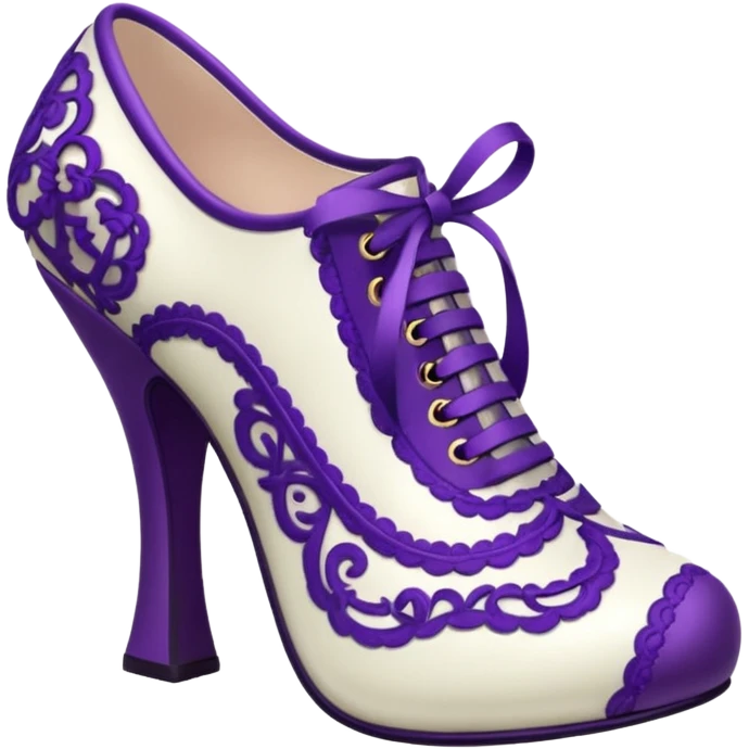 Lolita shoes, white and purple emoji