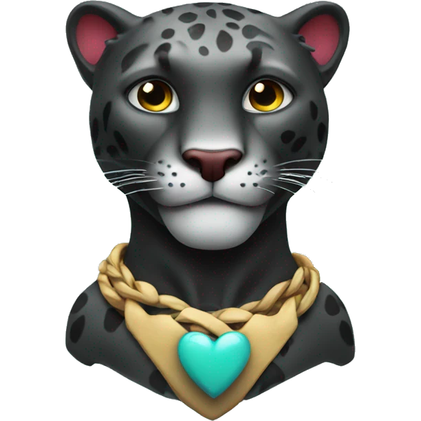 Heart with a panther emoji