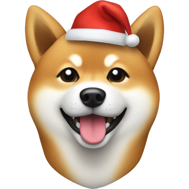 Shiba Inu with Christmas hat emoji