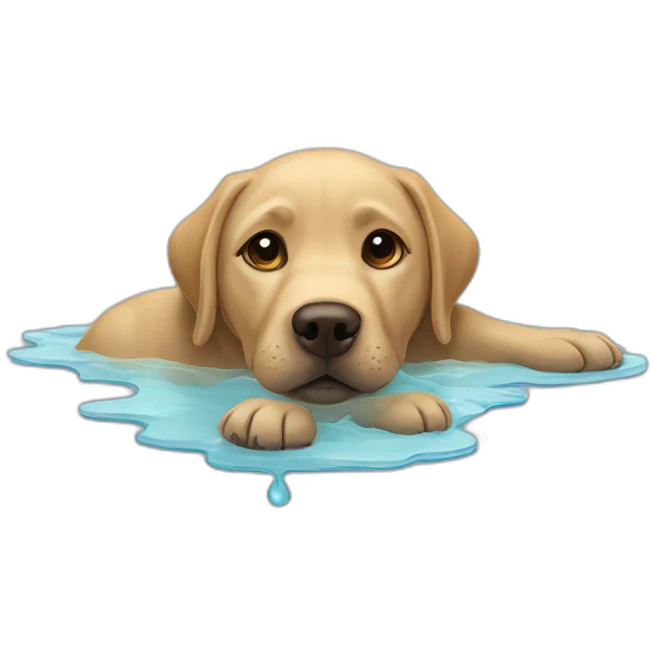 labrador melting into a puddle emoji
