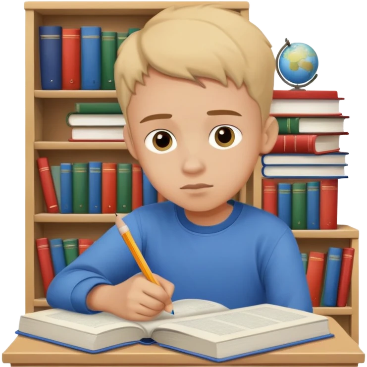 Boy revising for gcse exams emoji