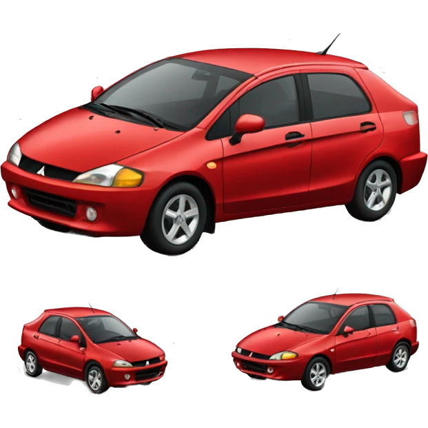 Red car mitsubishi colt 98 emoji
