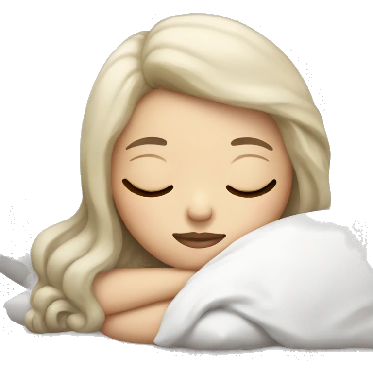 white skin girl sleeping emoji