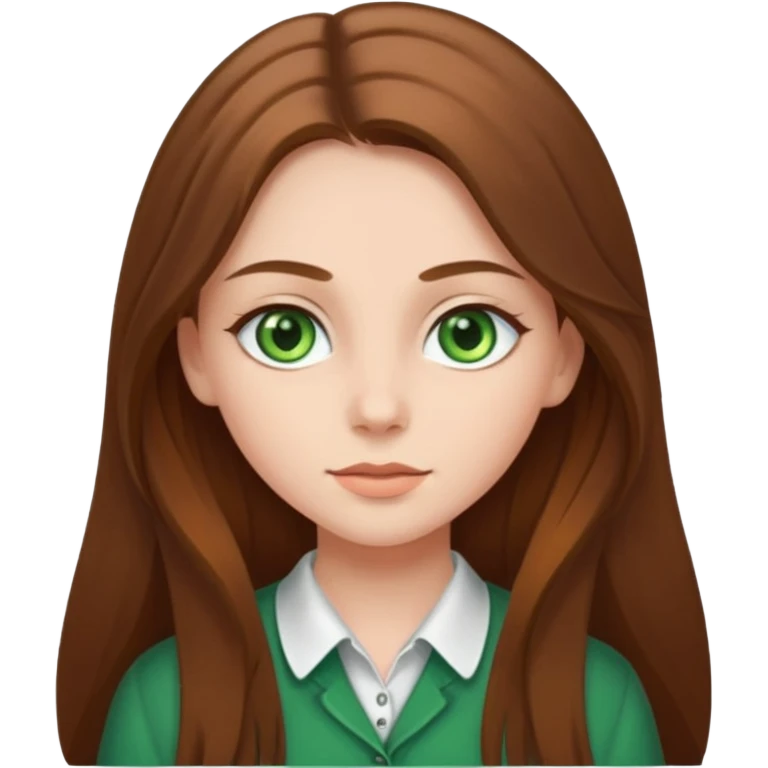 Vull una noia amb els cabells marró llargs, ulls verds i roba molt maca emoji