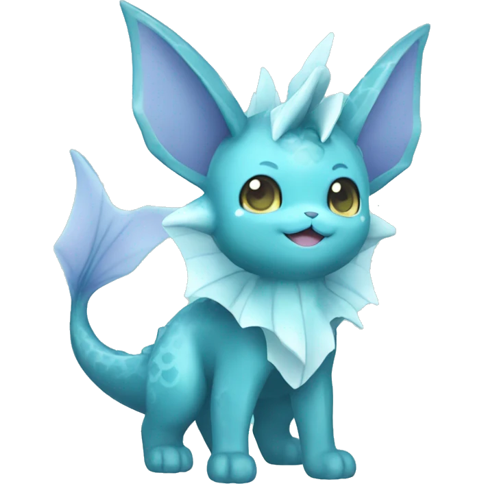Kawaii Vaporeon full body emoji