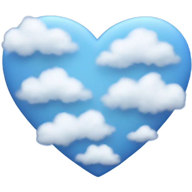 dark blue heart in the clouds emoji