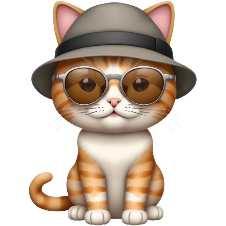 cat wearing sunglasses and a hat emoji