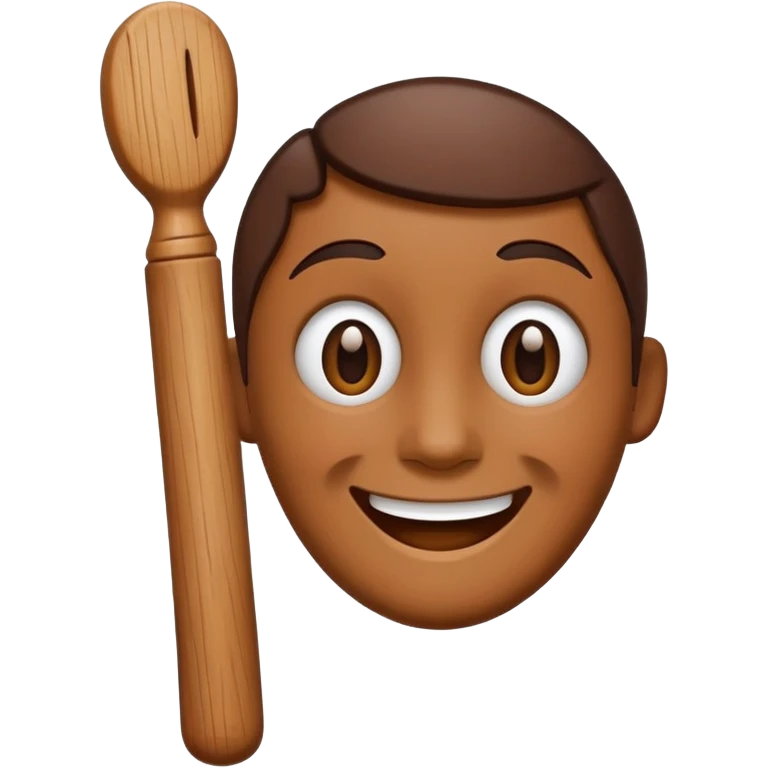 Wooden stick with a face emoji