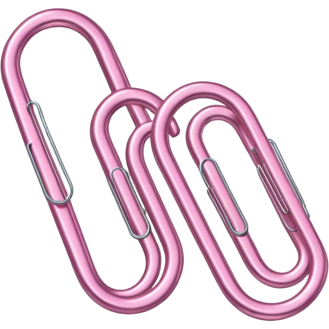 One pink paper clip emoji