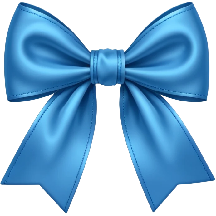 Blue bow, cozy emoji