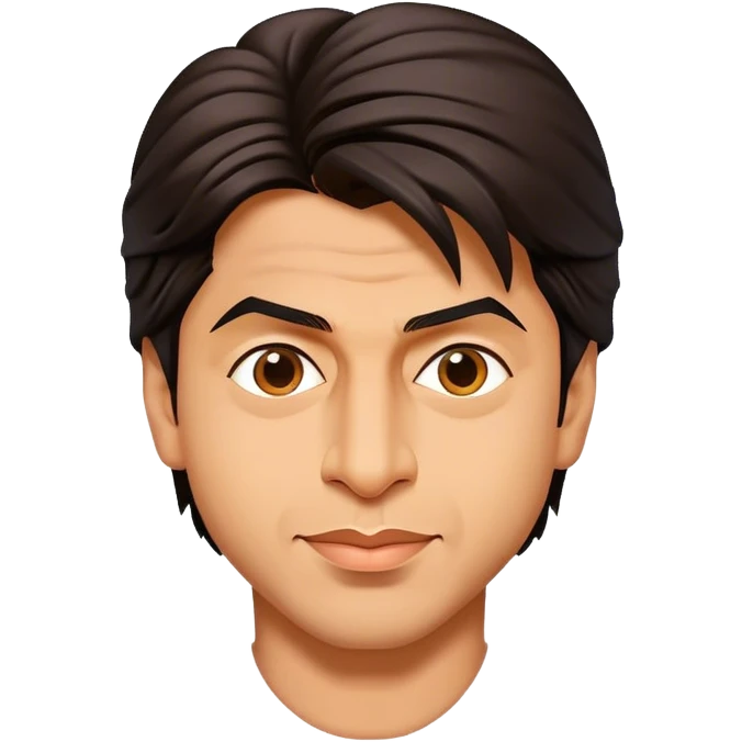 Cinematic Realistic Shah Rukh Khan Pop Culture Emoji, showcasing the charismatic charm of the Bollywood superstar rendered with lifelike detail and captivating lighting. emoji