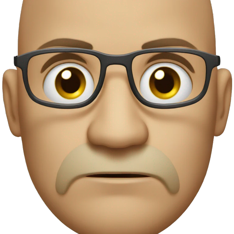 angry bald guy with glasses emoji