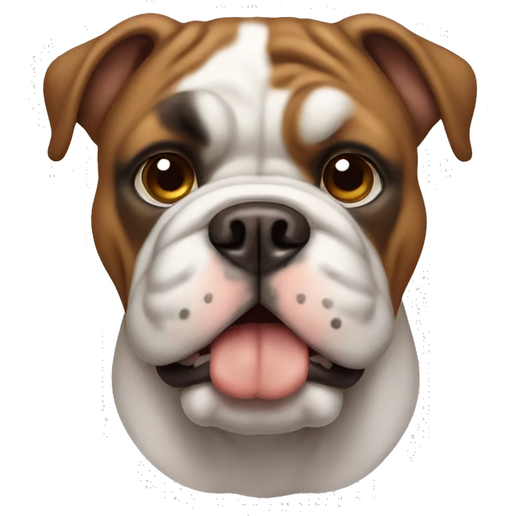 brown and white bulldog emoji